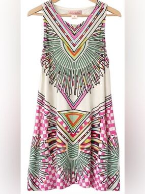 Mara Hoffman Rainbow Palm Stone Geometric Print Swing Dress S/M